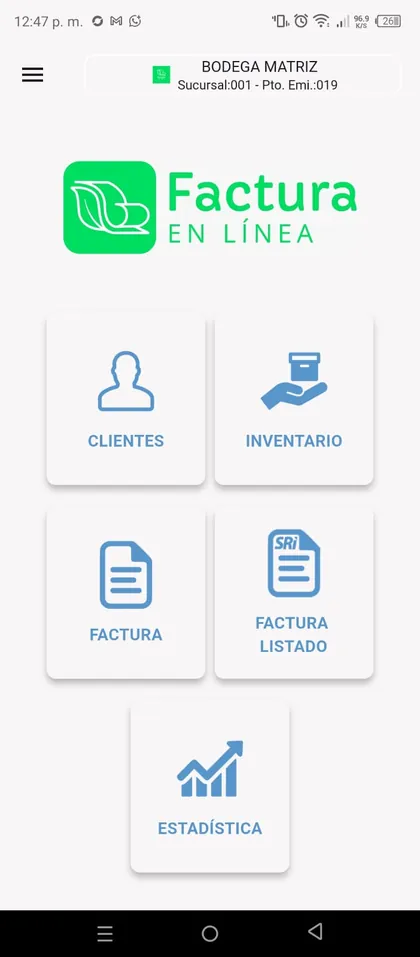 App móvil Factura en Línea
